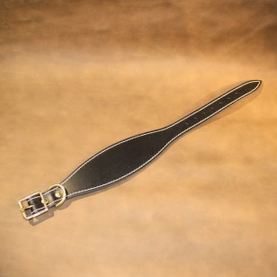 Greyhound or Large Lurcher Collar in Plain Black Leather (a very special collar indeed!)